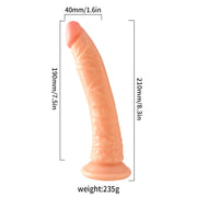 Lance's - PVC Dildo met Zuignap - 21 cm - Lichte Huidskleur-Erotiekvoordeel.nl