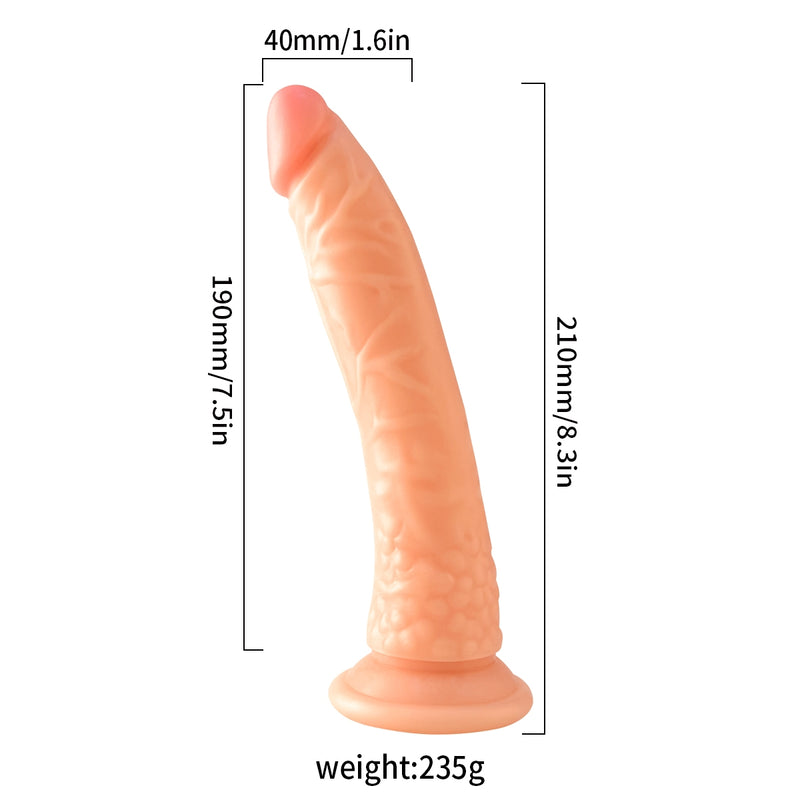 Lance's - PVC Dildo met Zuignap - 21 cm - Lichte Huidskleur-Erotiekvoordeel.nl