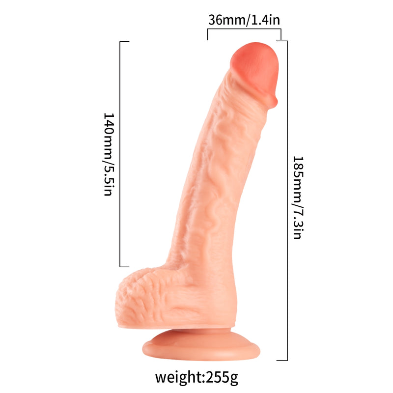 Lance's - PVC Dildo met Zuignap - 18,5 cm - Lichte Huidskleur-Erotiekvoordeel.nl