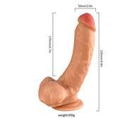 Lance's - Realistischer PVC-Dildo mit Saugnapf - 22,9 cm - Helle Hautfarbe - Erotiekvoordeel.nl