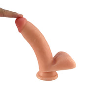 Lance's - PVC Dildo met Zuignap - 17,5 cm - Lichte Huidskleur-Erotiekvoordeel.nl