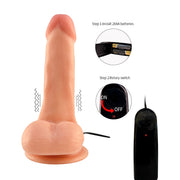Lance's - Vibrierender PVC-Dildo mit Saugnapf - HARRY - 17,5 cm - Helle Hautfarbe - Erotiekvoordeel.nl