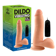 Lance's - Vibrierender PVC-Dildo mit Saugnapf - TOM - 17,5 cm - Helle Hautfarbe - Erotiekvoordeel.nl