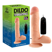 Lance's - Vibrierender PVC-Dildo mit Saugnapf - DICK - 17,5 cm - Helle Hautfarbe - Erotiekvoordeel.nl