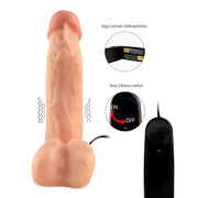 Lance's - Vibrierender PVC-Dildo mit Saugnapf - DICK - 17,5 cm - Helle Hautfarbe - Erotiekvoordeel.nl
