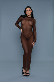 Be Wicked - Avery - Cover Up Transparante Jurk - Bruin-Erotiekvoordeel.nl