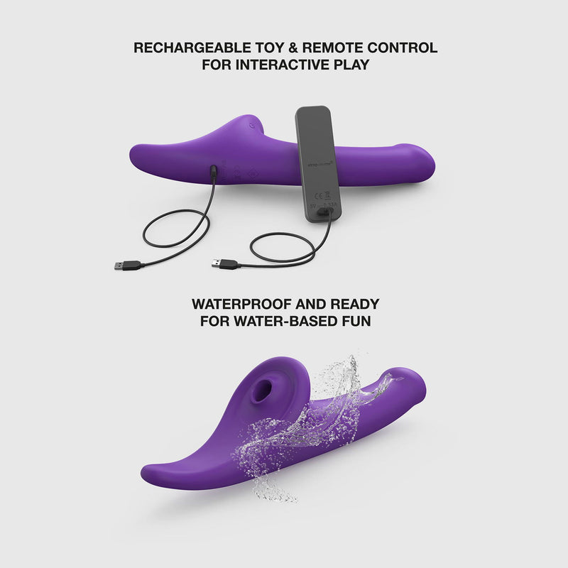Strap-On-Me - Multi Orgasm Dildo - Strapless Strap-on met Luchtdruk Stimulatie - Paars-Erotiekvoordeel.nl