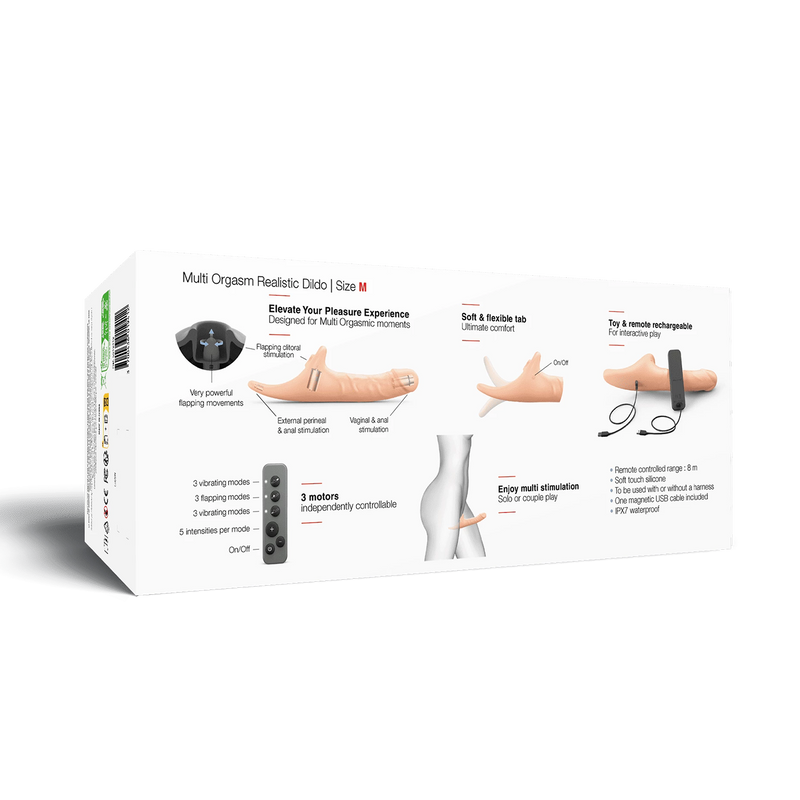 Strap-On-Me - Multi Orgasm Realistische Dildo - Strapless Strap-on met Flapper Technologie - Lichte Huidskleur-Erotiekvoordeel.nl