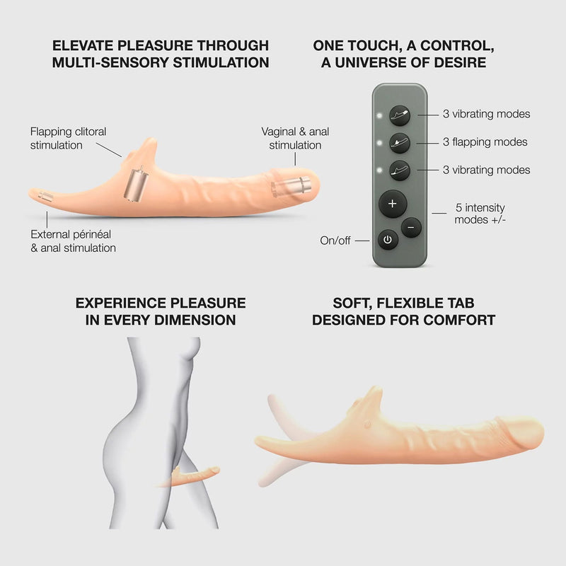 Strap-On-Me - Multi Orgasm Realistische Dildo - Strapless Strap-on met Flapper Technologie - Lichte Huidskleur-Erotiekvoordeel.nl