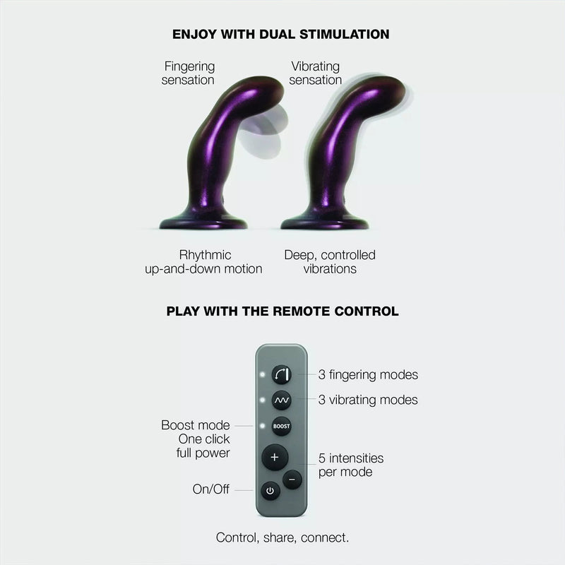 Strap-On-Me - Dildo vibrante con dita - Taglia M - Paars-Erotiekvoordeel.nl