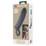 Pretty Love - Laige - Realistische Penis Sleeve - Donkergrijs-Erotiekvoordeel.nl