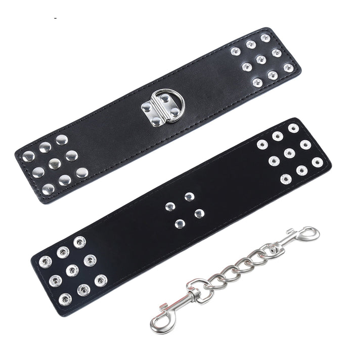 Smart Moves - Eenvoudige Polsboeien met Drukknopen - PU Leer - Zwart-Erotiekvoordeel.nl