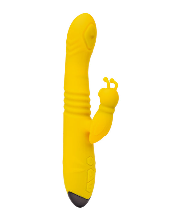 Rimba Toys - Malmö - Stotende en Kloppende Rabbit Vibrator - Geel-Erotiekvoordeel.nl