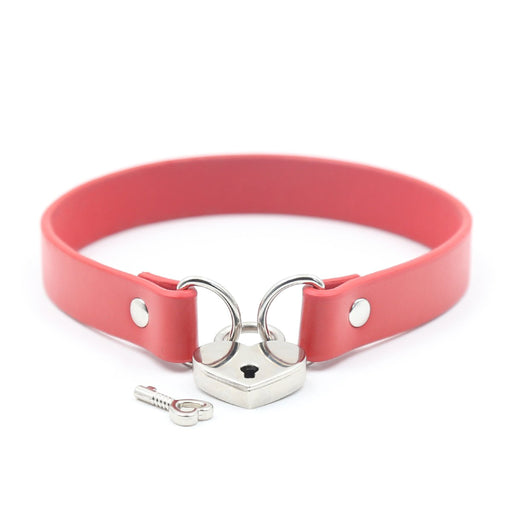 Smart Moves - Collar met Hartvormig Slotje - Rood-Erotiekvoordeel.nl
