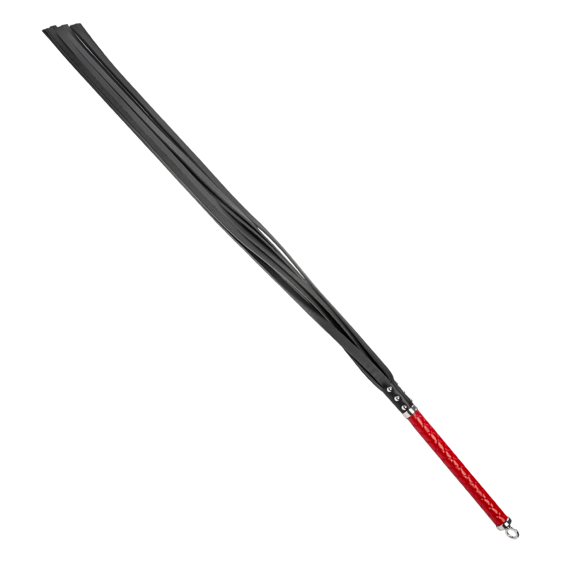 RISE - Lange Flogger met Harde Strengen – Rood-Erotiekvoordeel.nl
