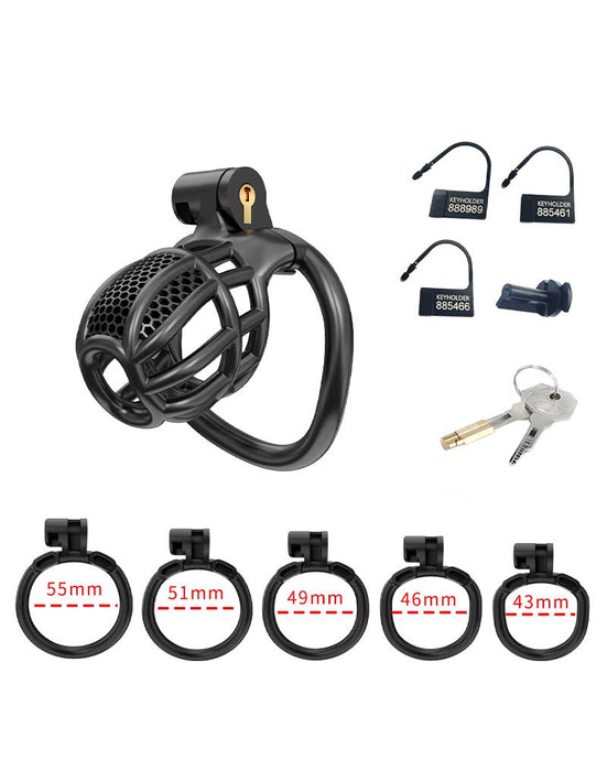 Rimba P-Cage - P-Cage PC06 - Kuisheidskooi - Peniskooi - Maat S - Zwart-Erotiekvoordeel.nl