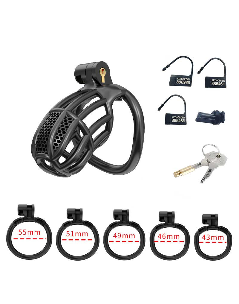 Rimba P-Cage - P-Cage PC06 - Kuisheidskooi - Peniskooi - Maat M - Zwart-Erotiekvoordeel.nl