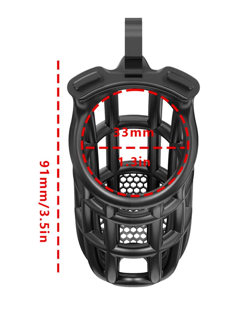 Rimba P-Cage - P-Cage PC06 - Kuisheidskooi - Peniskooi - Maat L - Zwart-Erotiekvoordeel.nl