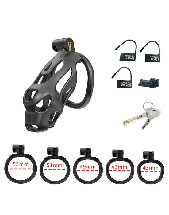 Rimba P-Cage - P-Cage PC07 - Kuisheidskooi - Peniskooi - Maat M - Zwart-Erotiekvoordeel.nl