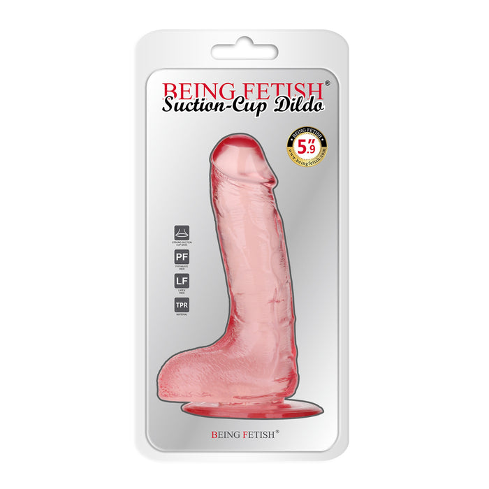 Being Fetish - TPR Dildo - 18 cm - Transparant Roze-Erotiekvoordeel.nl
