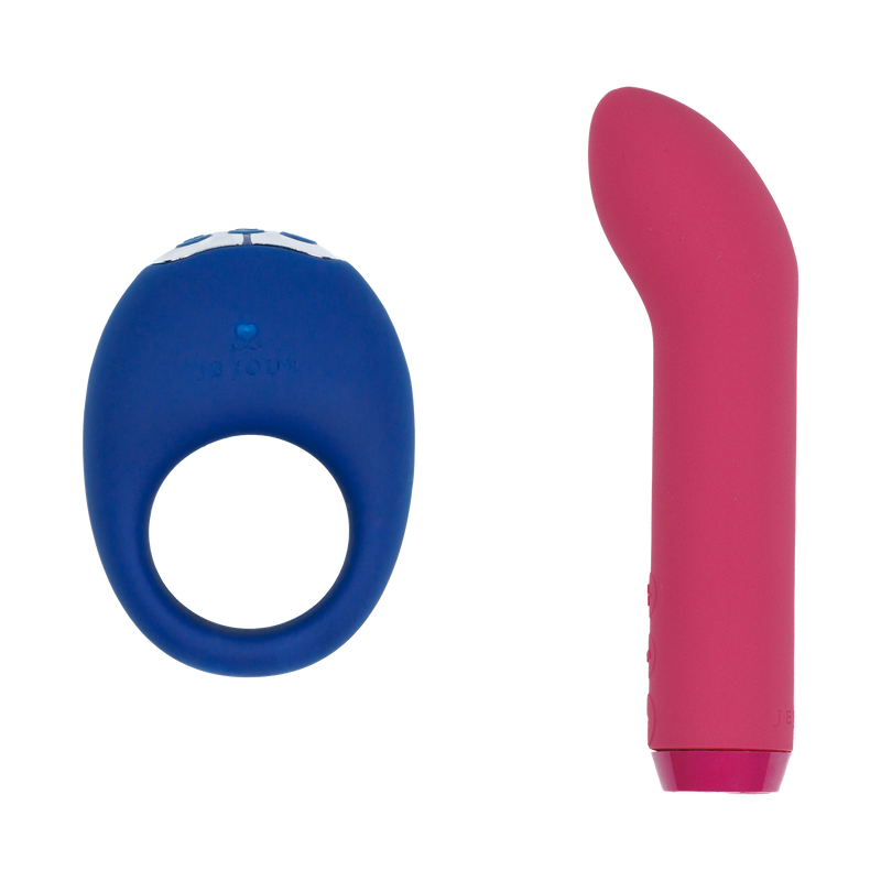 Je Joue - Cadeauset Couples Collection - G-spot Bullet Vibrator & Vibrerende Cockring - Roze/blauw-Erotiekvoordeel.nl