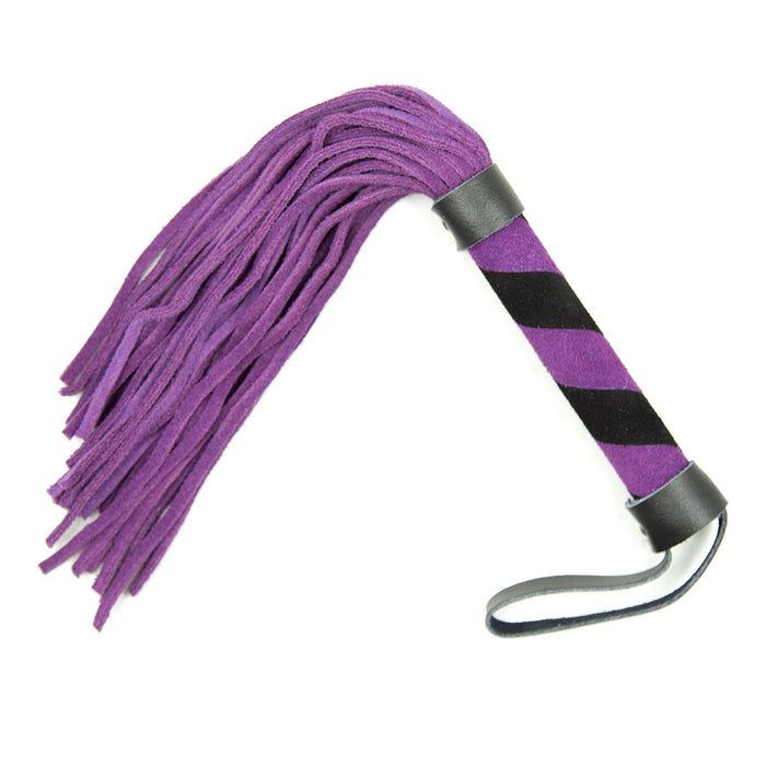 Smart Moves - Lederen Flogger - 27 cm - Paars/Zwart-Erotiekvoordeel.nl