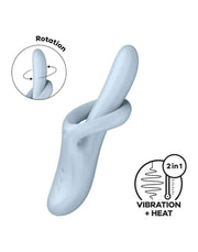 Satisfyer - Heat Flex 4 - Verwarmende Rabbit Vibrator - Lichtblauw-Erotiekvoordeel.nl