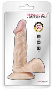 Deep Desire - PVC Dildo met Balzak en Zuignap - 16,5 cm - Lichte Huidskleur-Erotiekvoordeel.nl