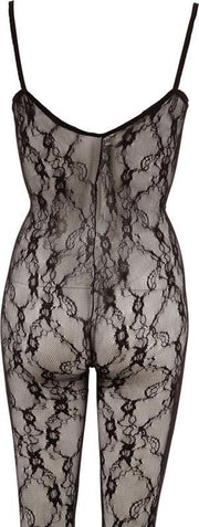 Mandy Mystery Erotic Catsuit met Diep Decolleté - Maat S/M - Zwart-Erotiekvoordeel.nl