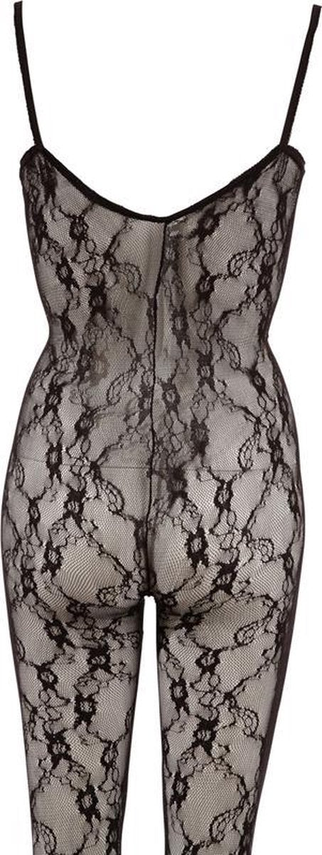 Mandy Mystery Erotic Catsuit met Diep Decolleté - Maat S/M - Zwart-Erotiekvoordeel.nl