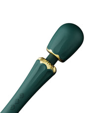 Zalo - Kyro - Wand Vibrator - Met 2 Opzetstukken - Smaragdgroen-Erotiekvoordeel.nl