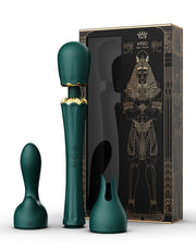Zalo - Kyro - Wand Vibrator - Met 2 Opzetstukken - Smaragdgroen-Erotiekvoordeel.nl