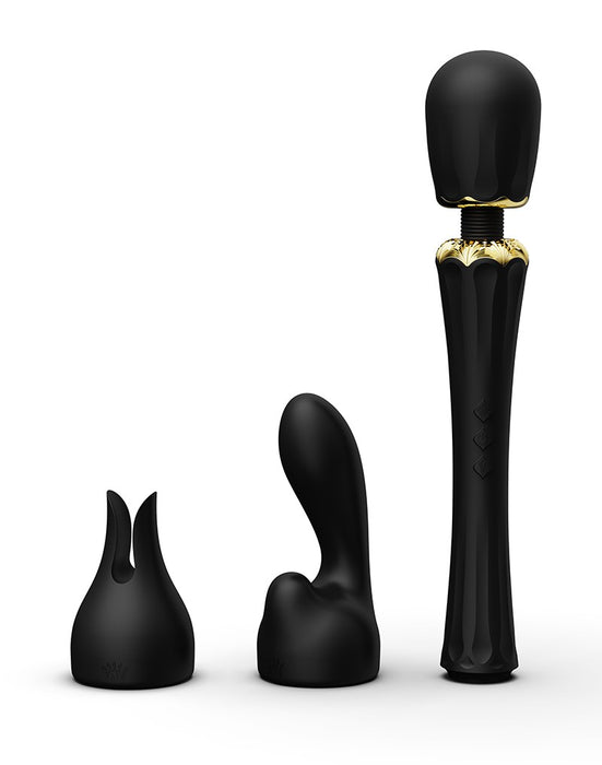 Zalo - Kyro - Wand Vibrator - Met 2 Opzetstukken - Zwart-Erotiekvoordeel.nl