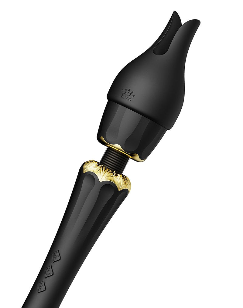 Zalo - Kyro - Wand Vibrator - Met 2 Opzetstukken - Zwart-Erotiekvoordeel.nl