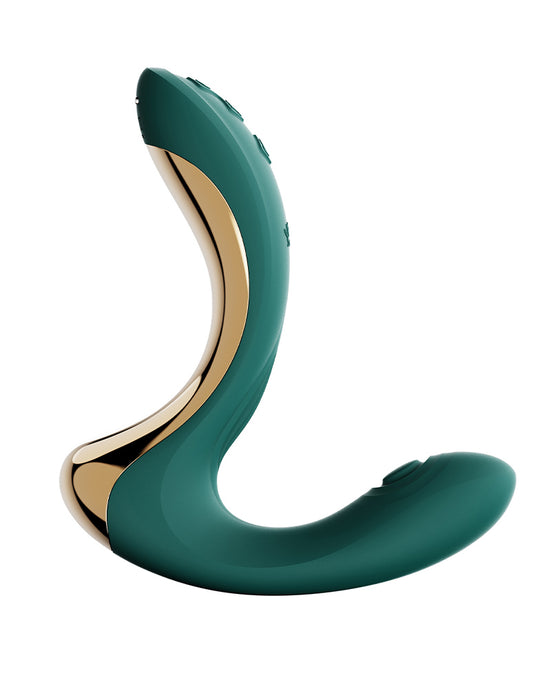 Zalo - Talis - G-Spot Pulsewave Vibrator met Zuigfunctie en Verwarmfunctie - Smaragd Groen-Erotiekvoordeel.nl