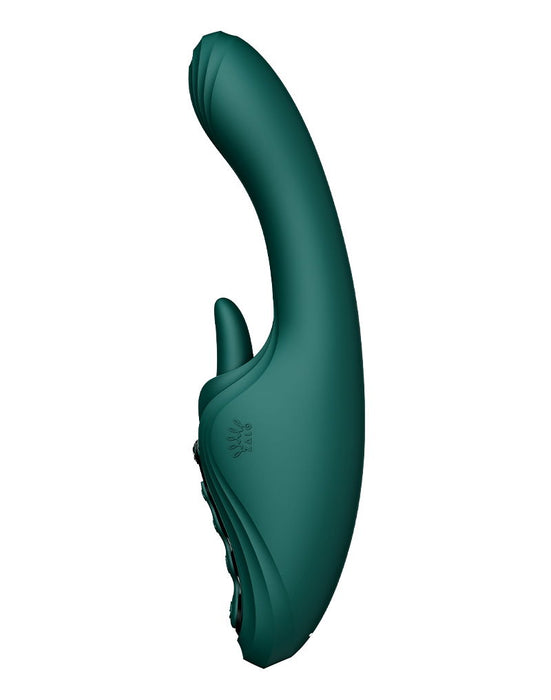 ZALO - Ares - Likkende G-Spot Rabbit Vibrator - Verwarmend - App Control - Smaragd Groen-Erotiekvoordeel.nl
