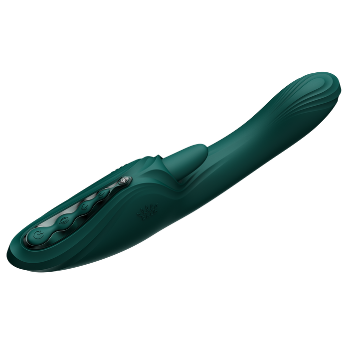 ZALO - Ares - Likkende G-Spot Rabbit Vibrator - Verwarmend - App Control - Smaragd Groen-Erotiekvoordeel.nl