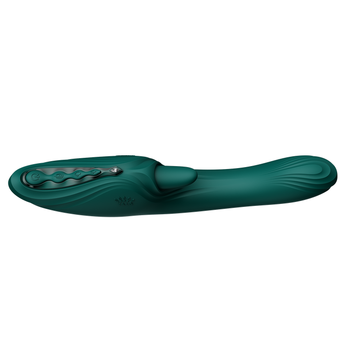 ZALO - Ares - Likkende G-Spot Rabbit Vibrator - Verwarmend - App Control - Smaragd Groen-Erotiekvoordeel.nl