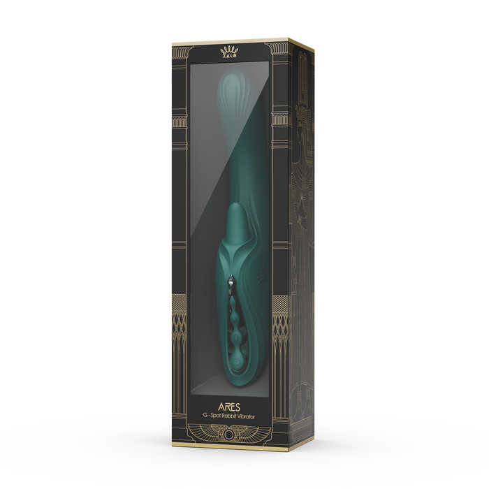 ZALO - Ares - Likkende G-Spot Rabbit Vibrator - Verwarmend - App Control - Smaragd Groen-Erotiekvoordeel.nl