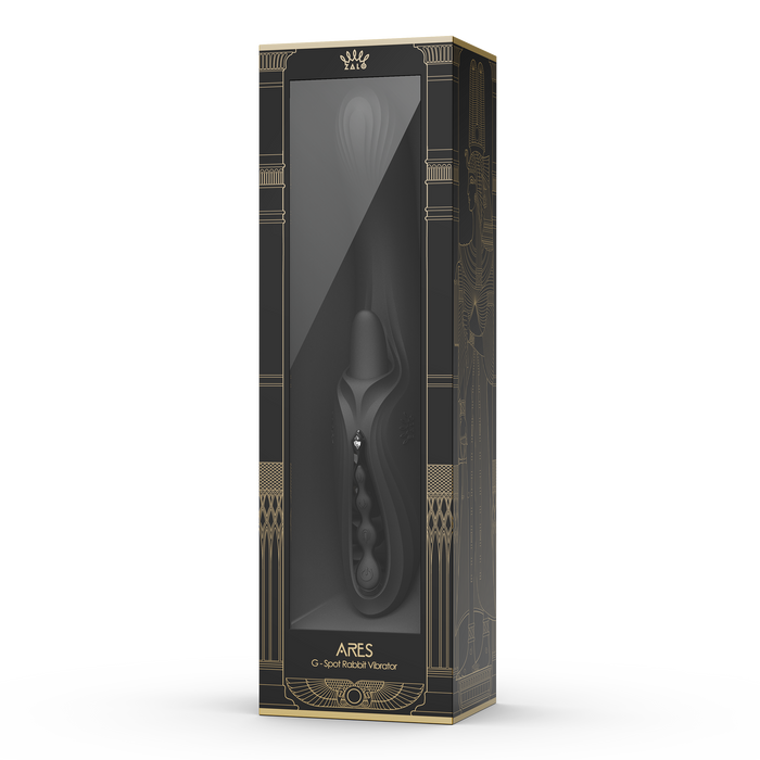 ZALO - Ares - Likkende G-Spot Rabbit Vibrator - Verwarmend - App Control - Obsidian Zwart-Erotiekvoordeel.nl