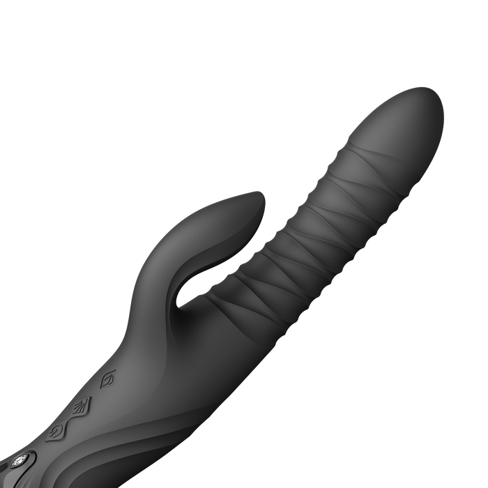 ZALO - Mose 2 - Stotende Rabbit Vibrator – Zwart-Erotiekvoordeel.nl