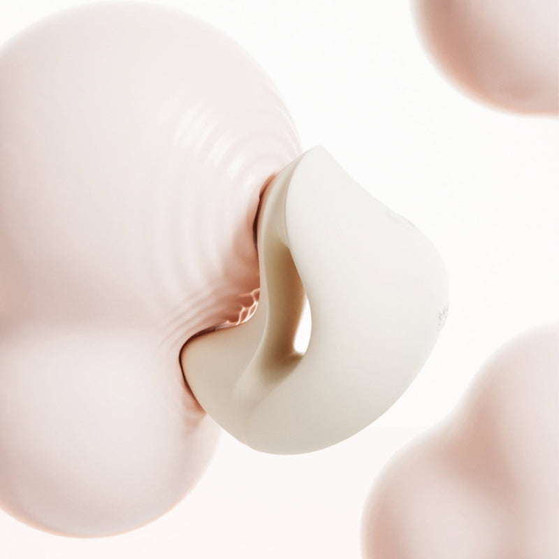 Zalo - Mochi - Vibrador para el clítoris con dos cabezales - Control mediante aplicación - Blanco marfil - Erotiekvoordeel.nl