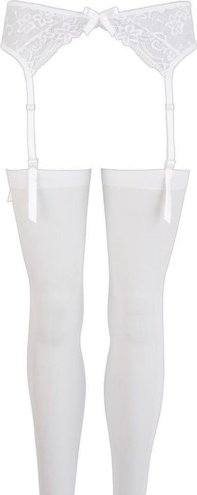 Mandy Mystery - Witte Jarretelgordel met Kousen – Maat M/L-Erotiekvoordeel.nl