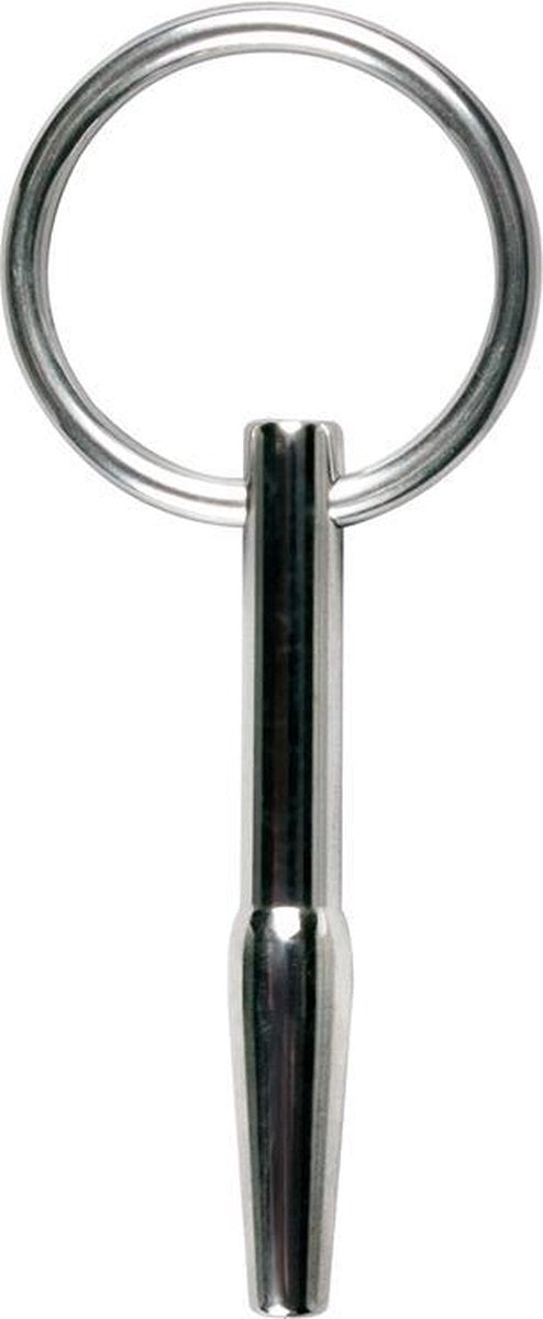 Sinner Holle Metalen Penisplug van Edelstaal met Ring-Erotiekvoordeel.nl