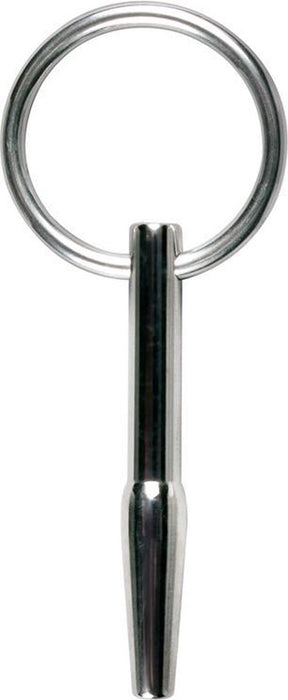 Sinner Holle Metalen Penisplug van Edelstaal met Ring-Erotiekvoordeel.nl