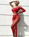 Snapshot - #hotterthanhot - Erotische Visnet Legging en Topje - One Size - Rood-Erotiekvoordeel.nl