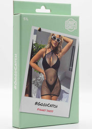 Snapshot - #goodcatch - Visnet Mini Jurk - One Size - Zwart-Erotiekvoordeel.nl