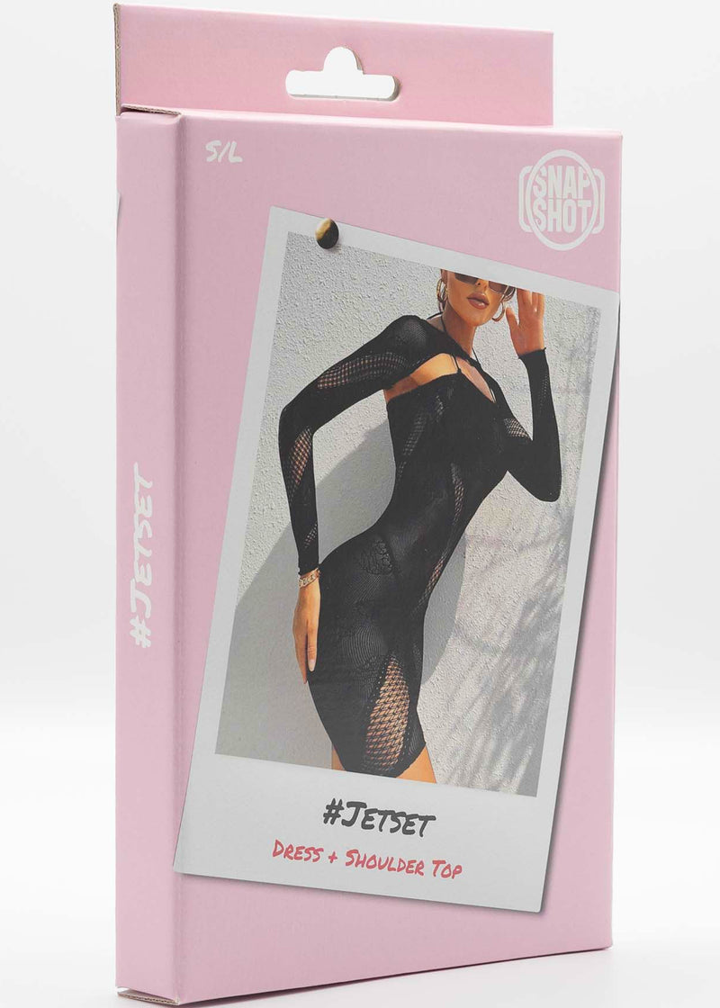 Snapshot - #jetset - Jurk & Schouder Top - One Size - Zwart-Erotiekvoordeel.nl