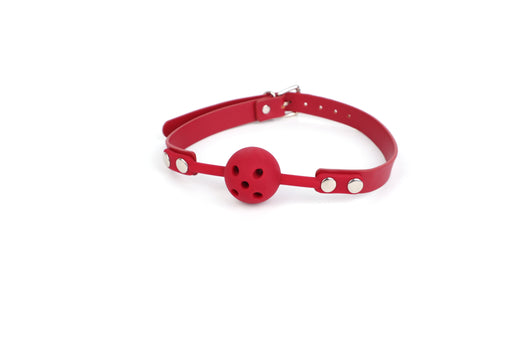 Smart Moves - Siliconen Ball Gag met Ademgaten - Rood-Erotiekvoordeel.nl