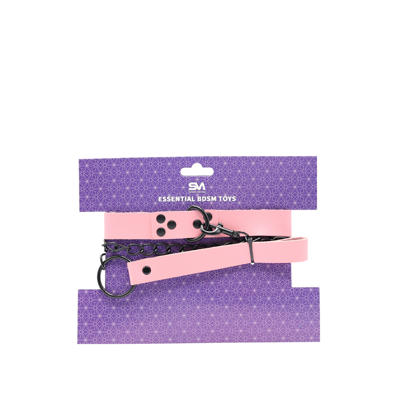 Smart Moves - Eenvoudige Collar met Leiband - Roze-Erotiekvoordeel.nl